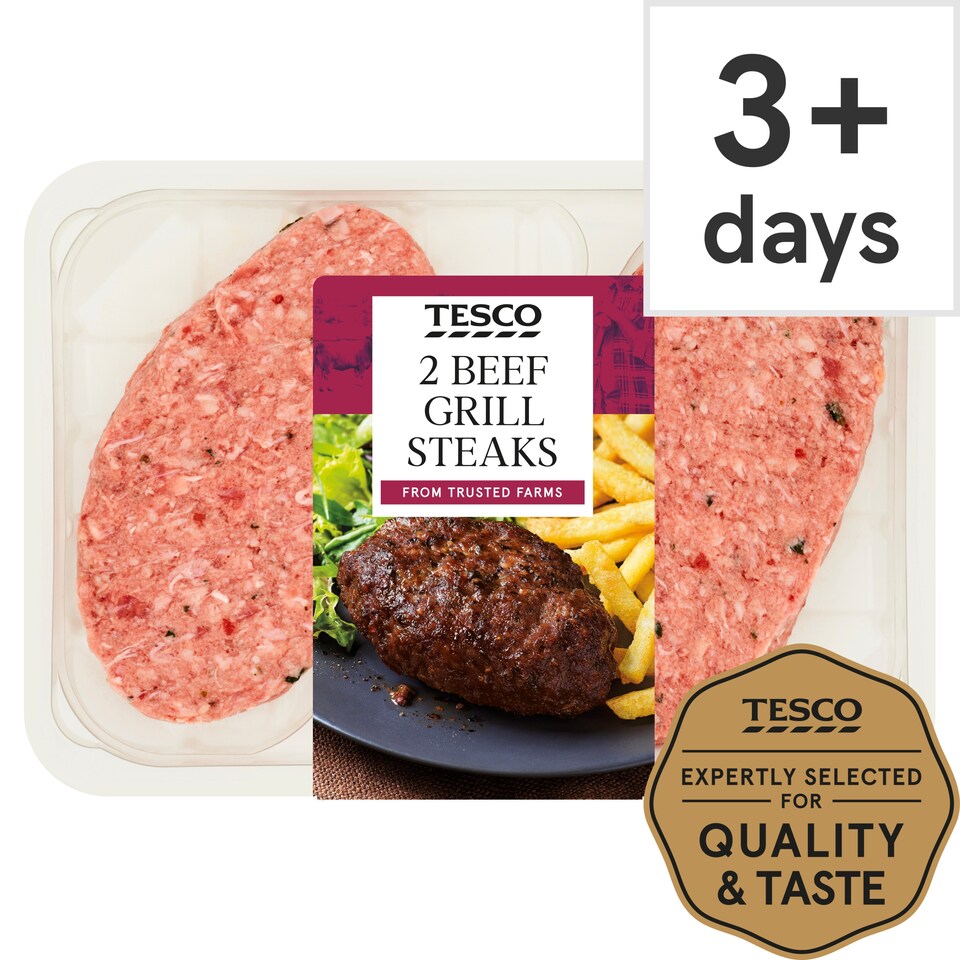 Tesco 2 Beef Grill Steaks 300G