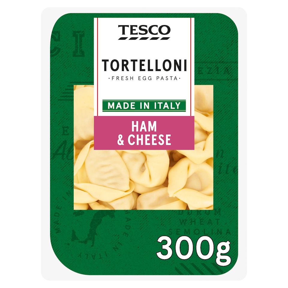 Tesco Fresh Egg Pasta Tortelloni - Ham & Cheese 300g