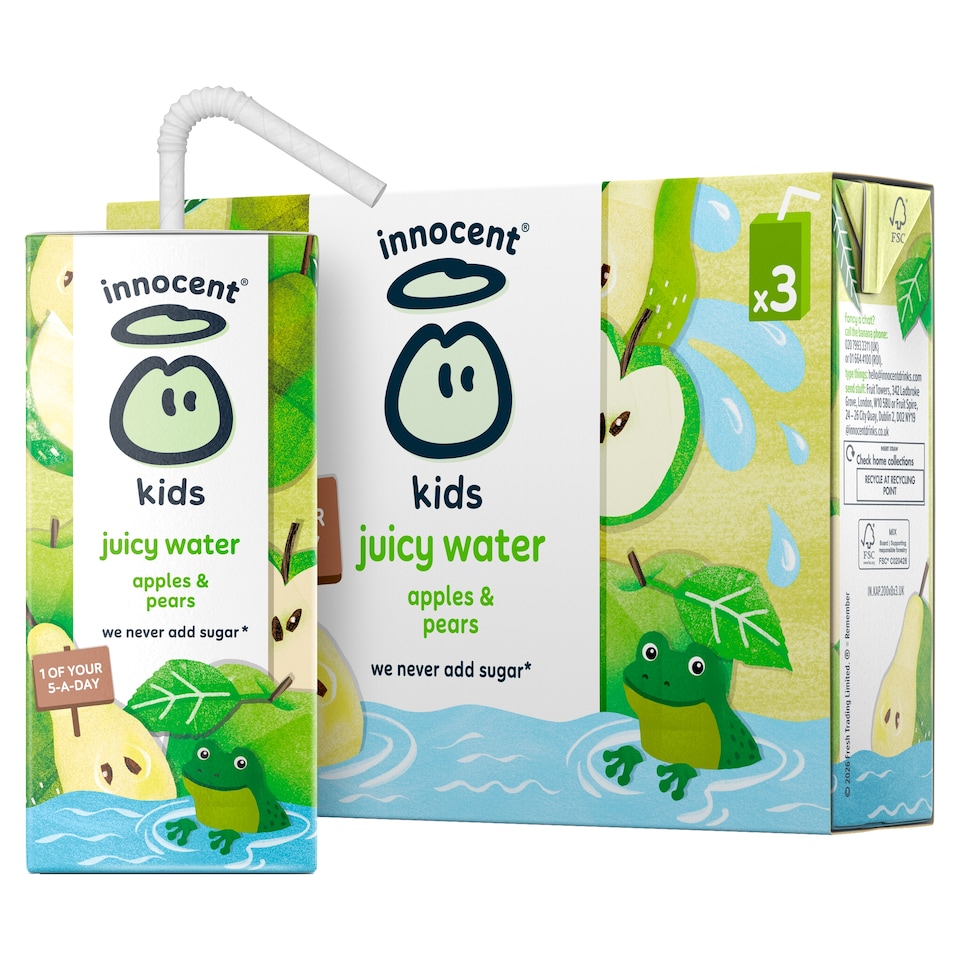 image 1 of innocent Kids Juicy Water Apples & Pears 3 x 200ml