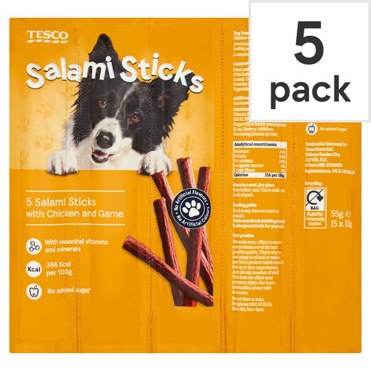 Tesco Luxury Salami Dog Treats 5 X 11G Tesco Groceries