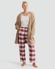 image 1 of F&F Cotton Blend Check Print Pyjama Bottoms in Multi Red
