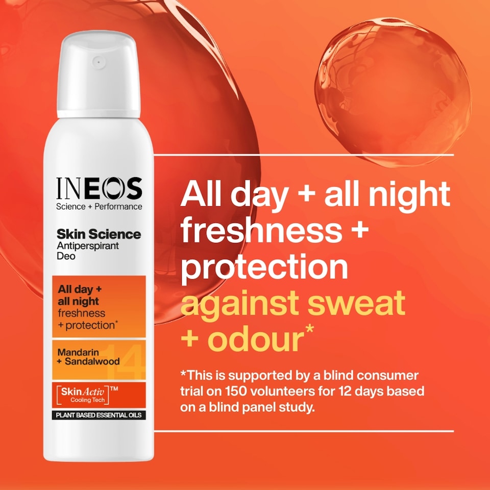 image 1 of INEOS Skin Science Mandarin + Sandalwood Antiperspirant Deodorant Aerosol 200ml