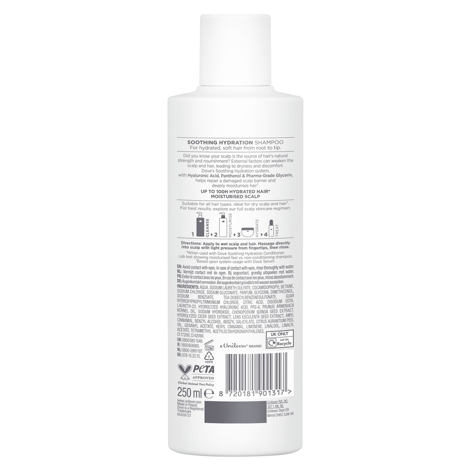 image 1 of Dove Scalp Hair Therapy Soothing Hydration Shampoo 250ML