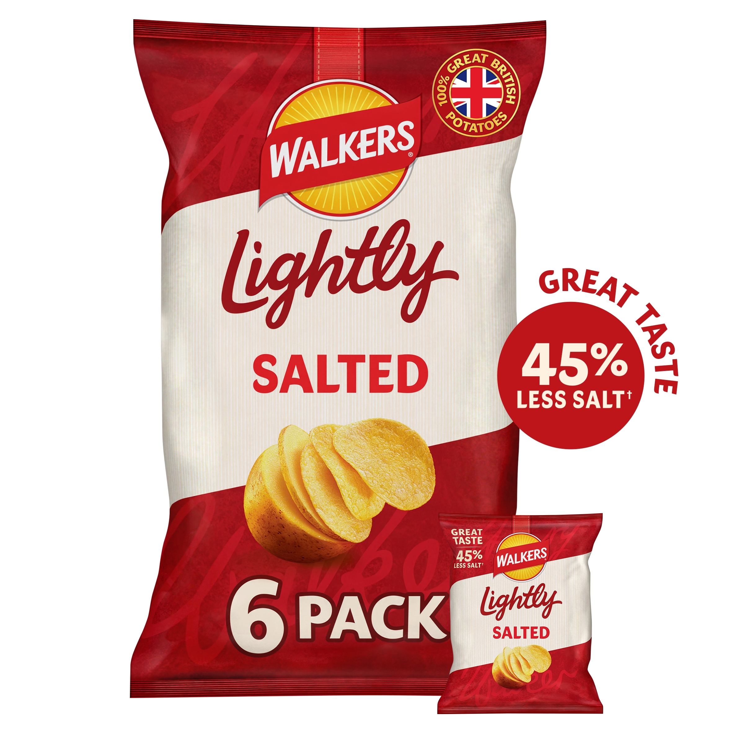 Walkers Lightly Salted 6x25g