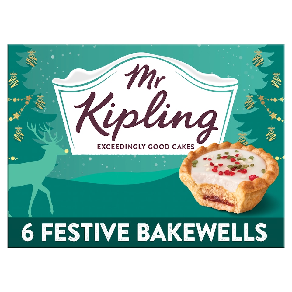Mr Kipling Festive Bakewells Christmas Tarts 6 Pack