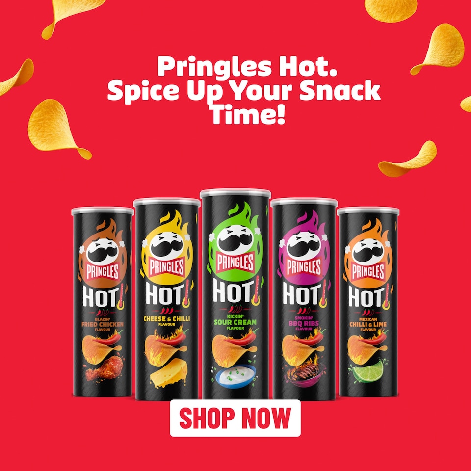 image 1 of Pringles Hot Smokin' BBQ Ribs Flavour Crisps 160g