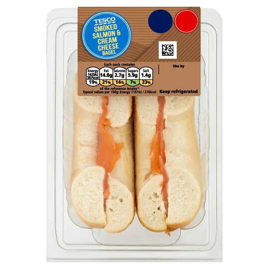 TESCO SMOKED SALMON & CREAM CHSE BAGEL Tesco Groceries