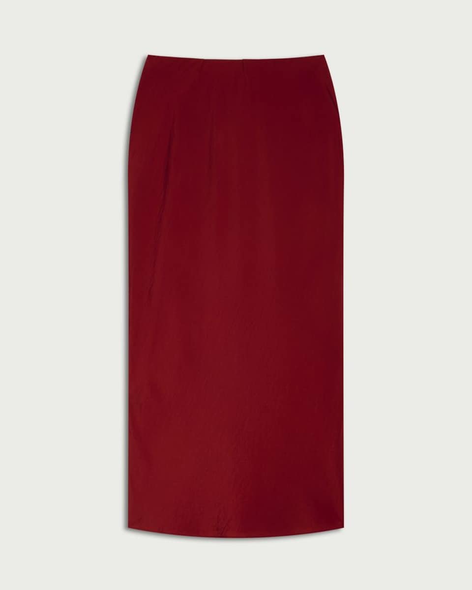 image 1 of F&F Woven Midi Skirt in Red