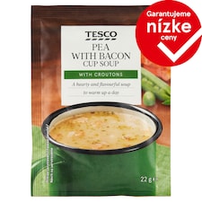 Tesco Instantná hrachová polievka so slaninou a krutónmi 22 g