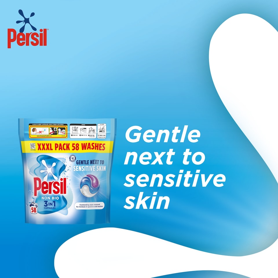 image 1 of Persil Non Bio Capsules 58 Washes 1223g