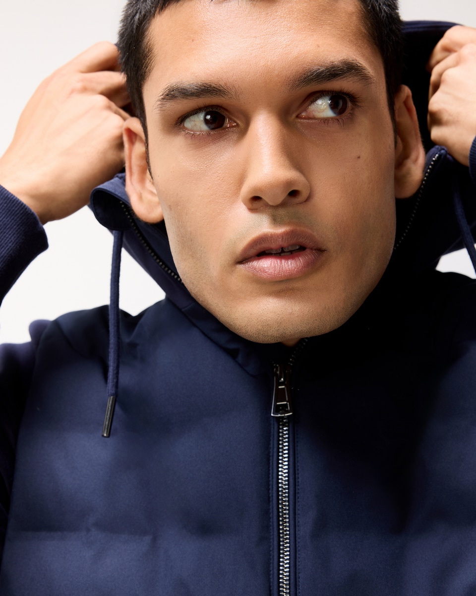 image 1 of F&F Zip Up Hooded Jacket in Navy