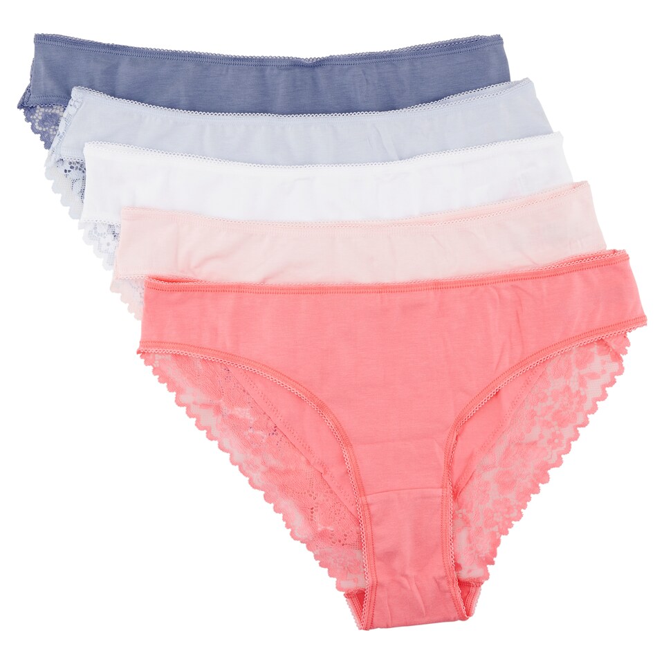 image 1 of F&F 5 pack Brief Brazilian Lace Blue 12