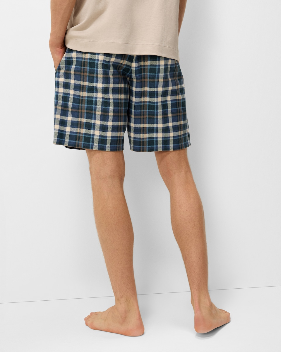 image 1 of F&F Fleece Checked Pyjama Shorts in Multi