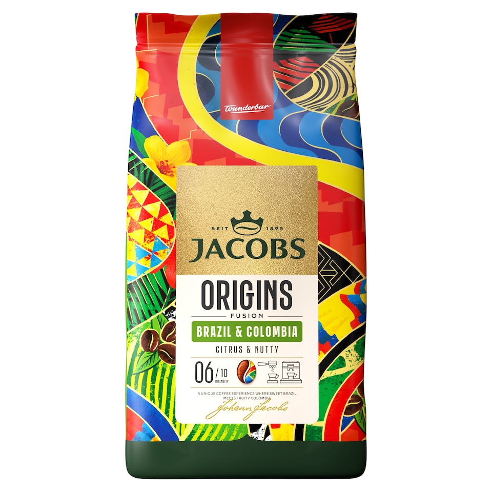 Jacobs Origins Fusion Brazil & Colombia Roasted Coffee Beans 1000 g