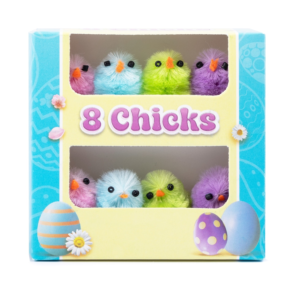 Multi-Coloured Easter Chicks 8 Pack