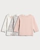 image 2 of F&F Baby 3-Pack Cotton Rich Fairy and Swan Tops in Pink