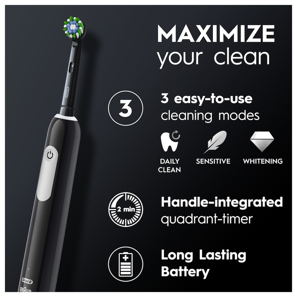 image 1 of Oral-B Pro 1 C/Actn Electric Toothbrush Black