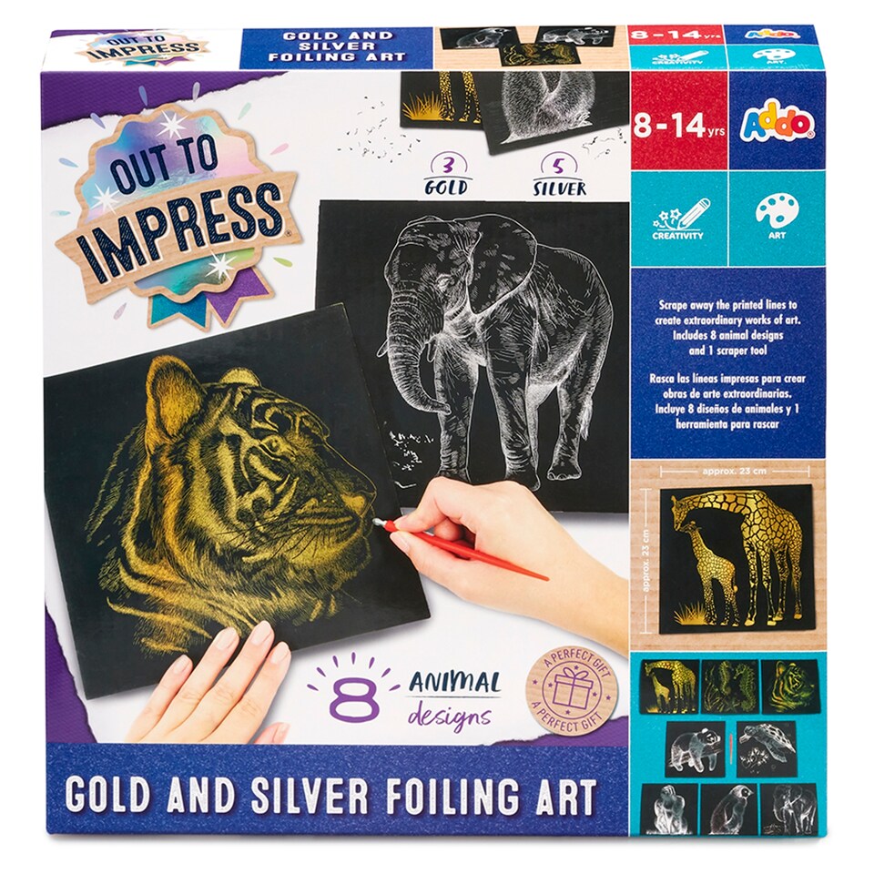 Addo Out to Impress Vyškrabávací obrázky zlaté a stříbrné