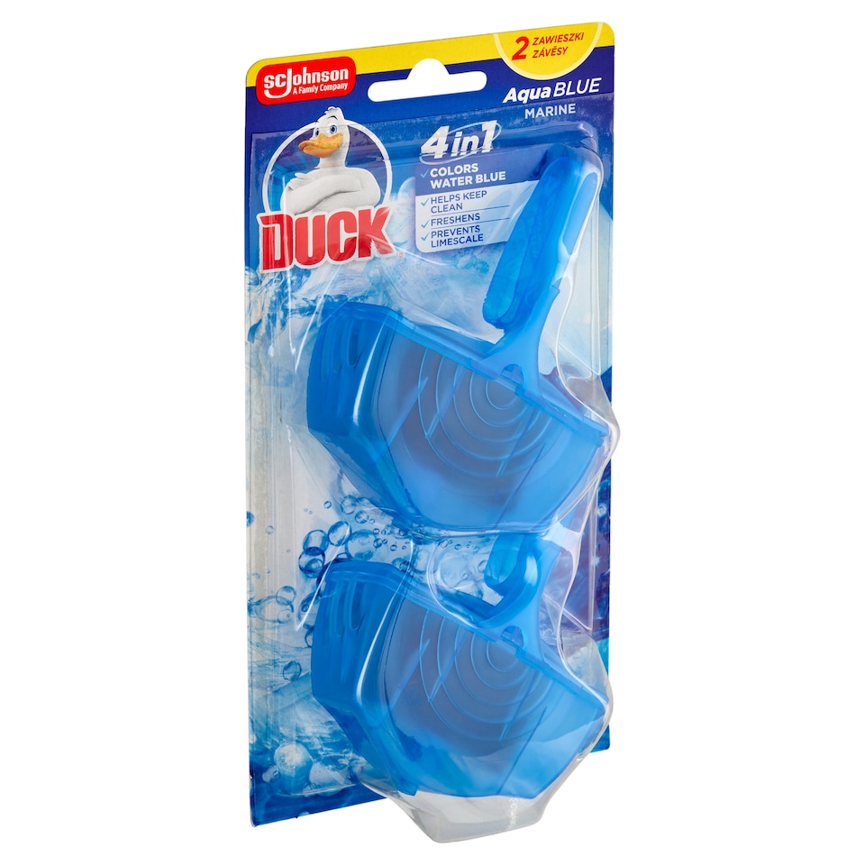 Obrázek 1 pro produkt Duck Aqua Blue 4v1 závěsný čistič WC 2 x 36g (72g)
