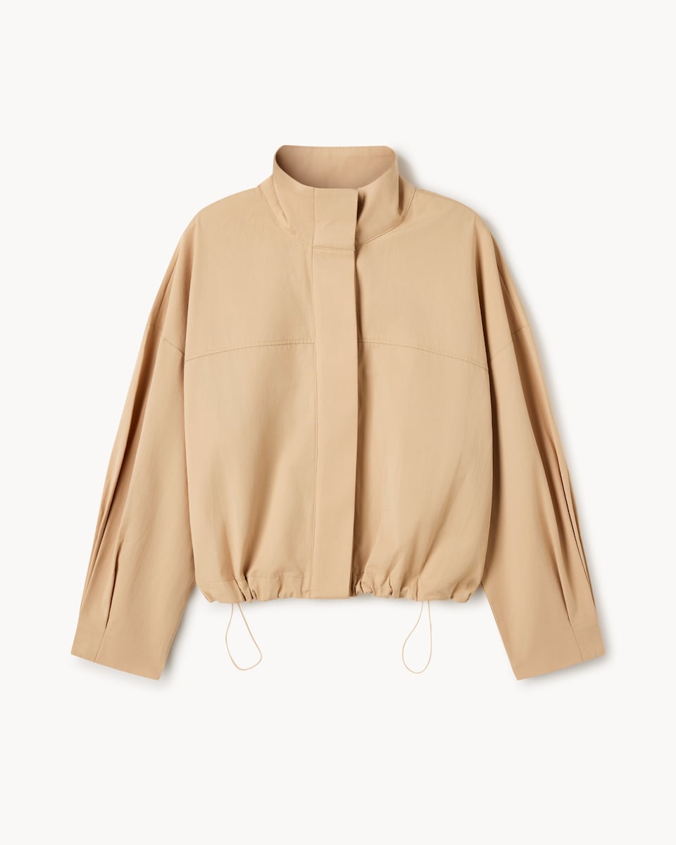 image 1 of F&F Pure Cotton Funnel Neck Jacket in Neutral