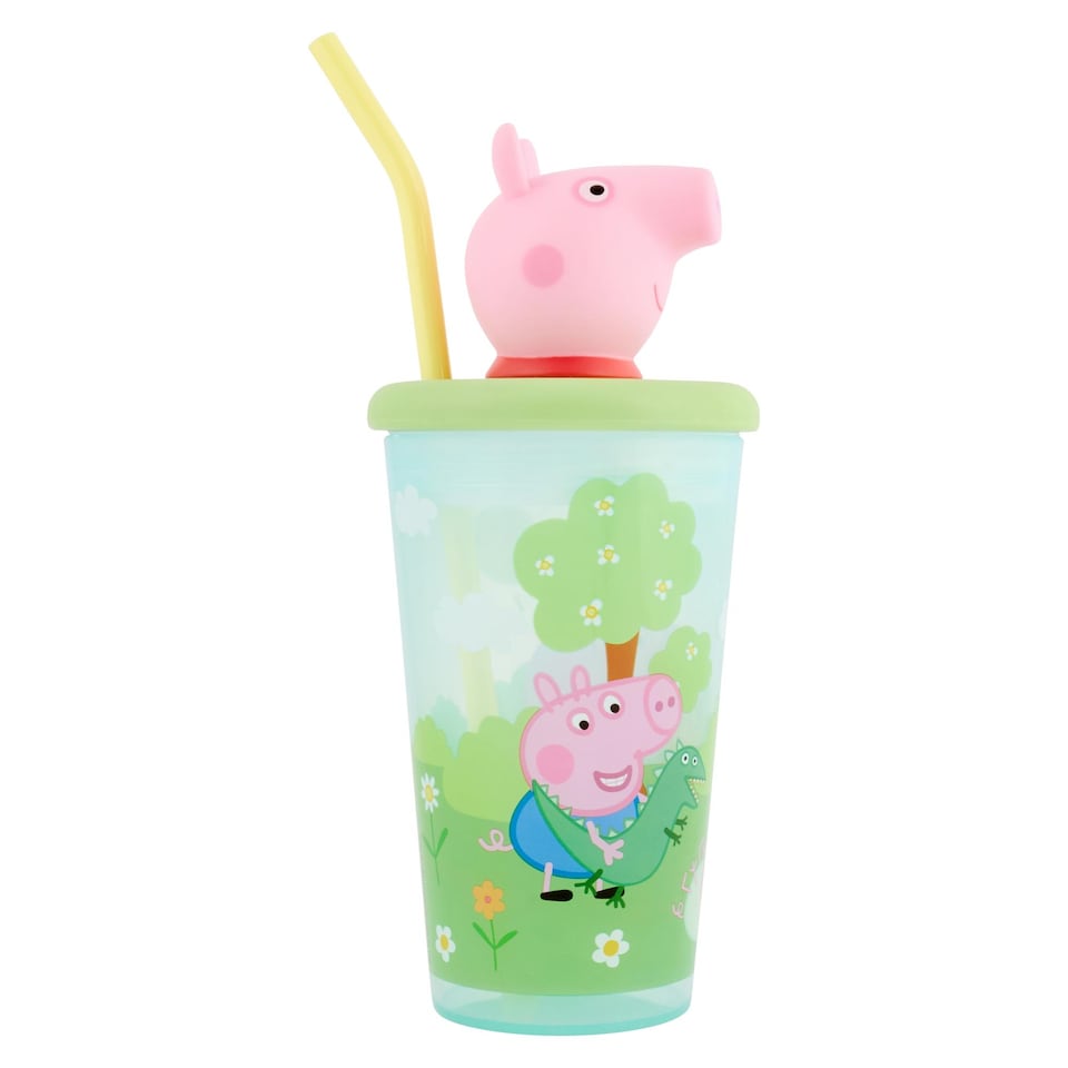image 1 of Peppa Pig 3D Head Water Bottle Tumbler 444ml