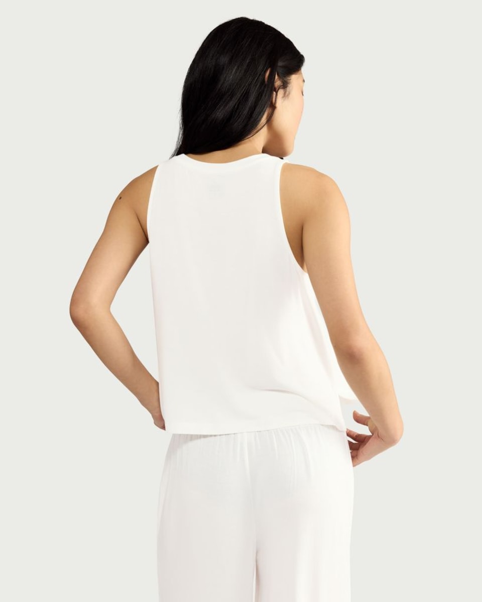 image 1 of F&F CoolEase™ Modal Rich Sleeveless Pyjama Top in Cream
