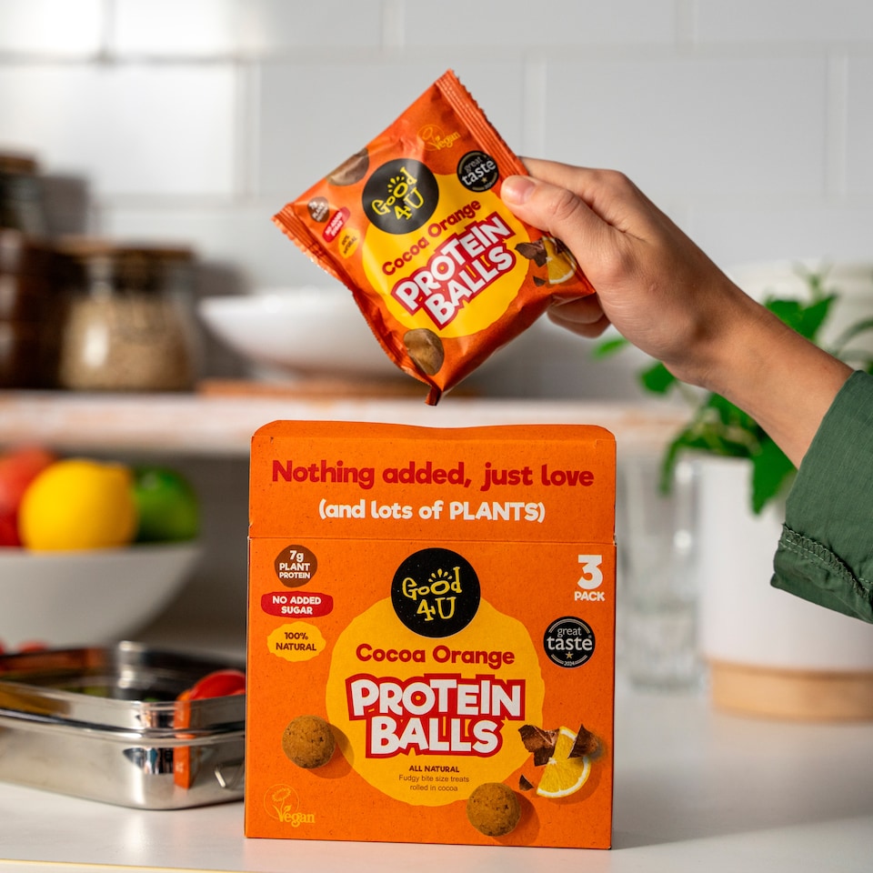 image 1 of Good4u Cocoa Orange Protein Balls 3X40g