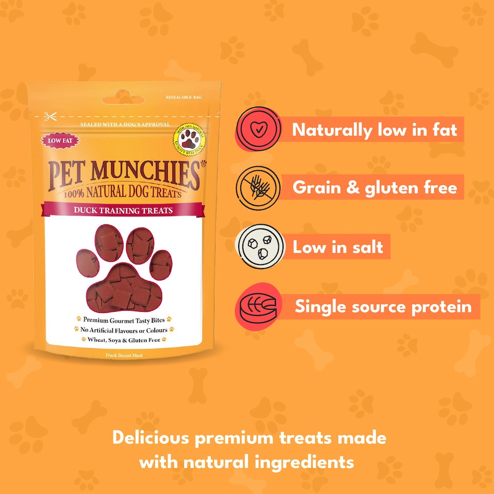 image 1 of Pet Munchies 100% Natural Dog Treats Duck Training Treats 50g