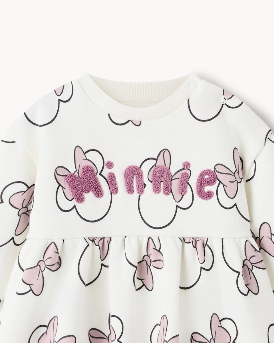 image 1 of Disney Minnie Mouse Cotton Rich Sweat Dress in White