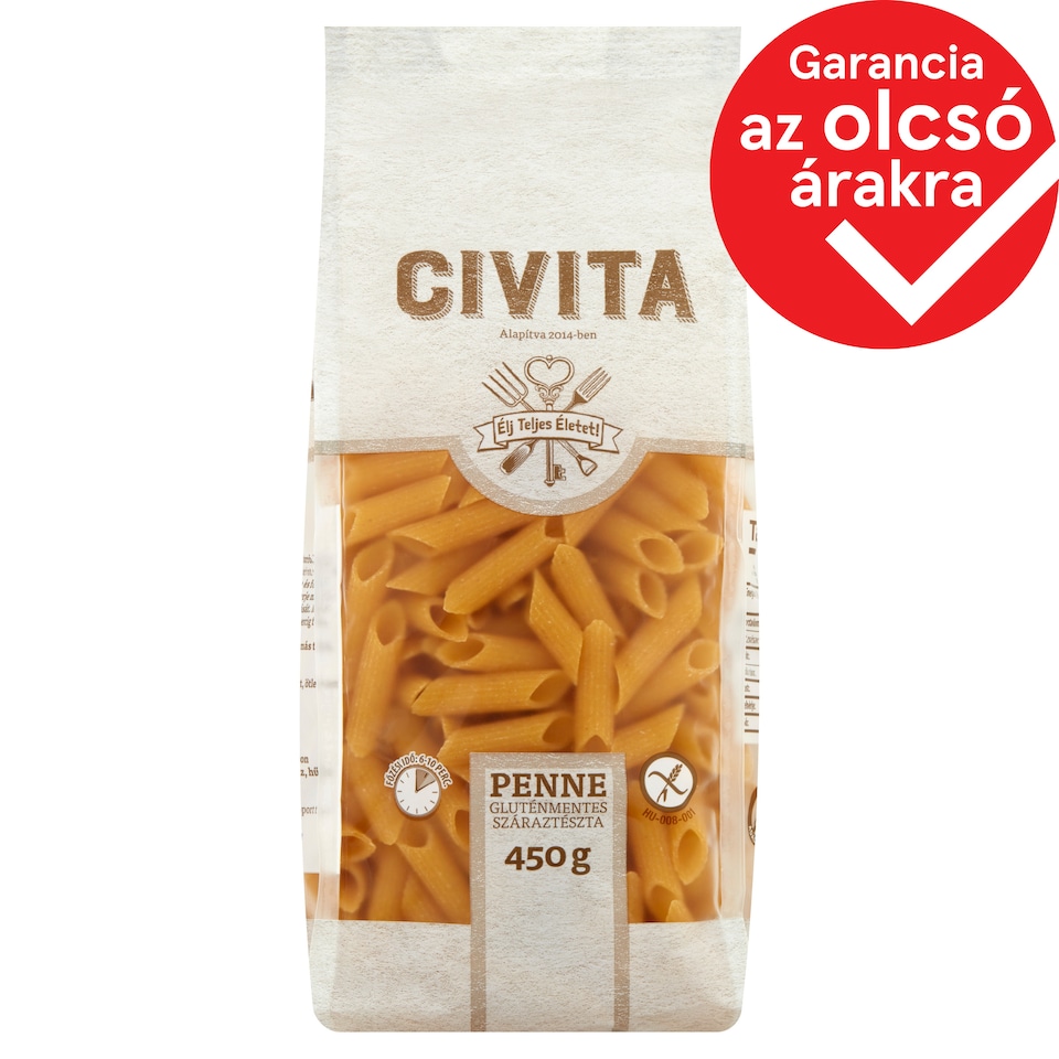 Civita penne gluténmentes száraztészta 450 g