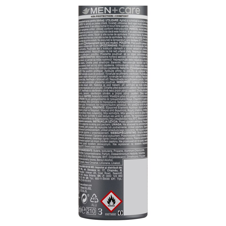 Obrázek 1 pro produkt Dove Men Clean Comfort Antiperspirant sprej 150ml