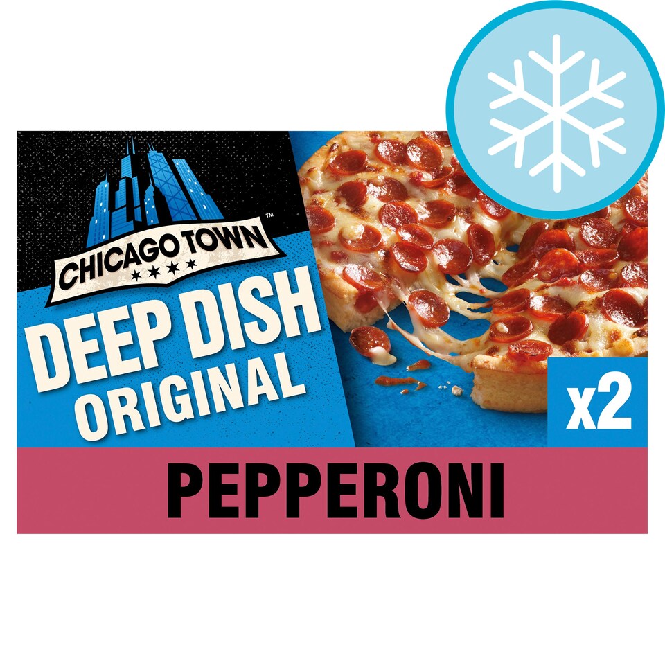 Chicago Town Deep Dish Pepperoni Pizzas 2 X 155G Tesco Groceries