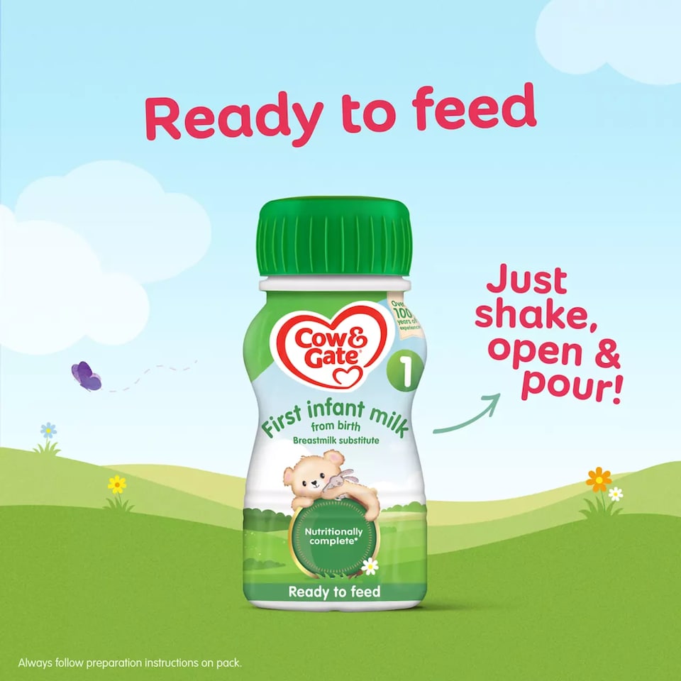 image 1 of Cow & Gate 1 First Infant Baby Milk Formula Liquid Multipack Ready to Feed from Birth 6x200ml