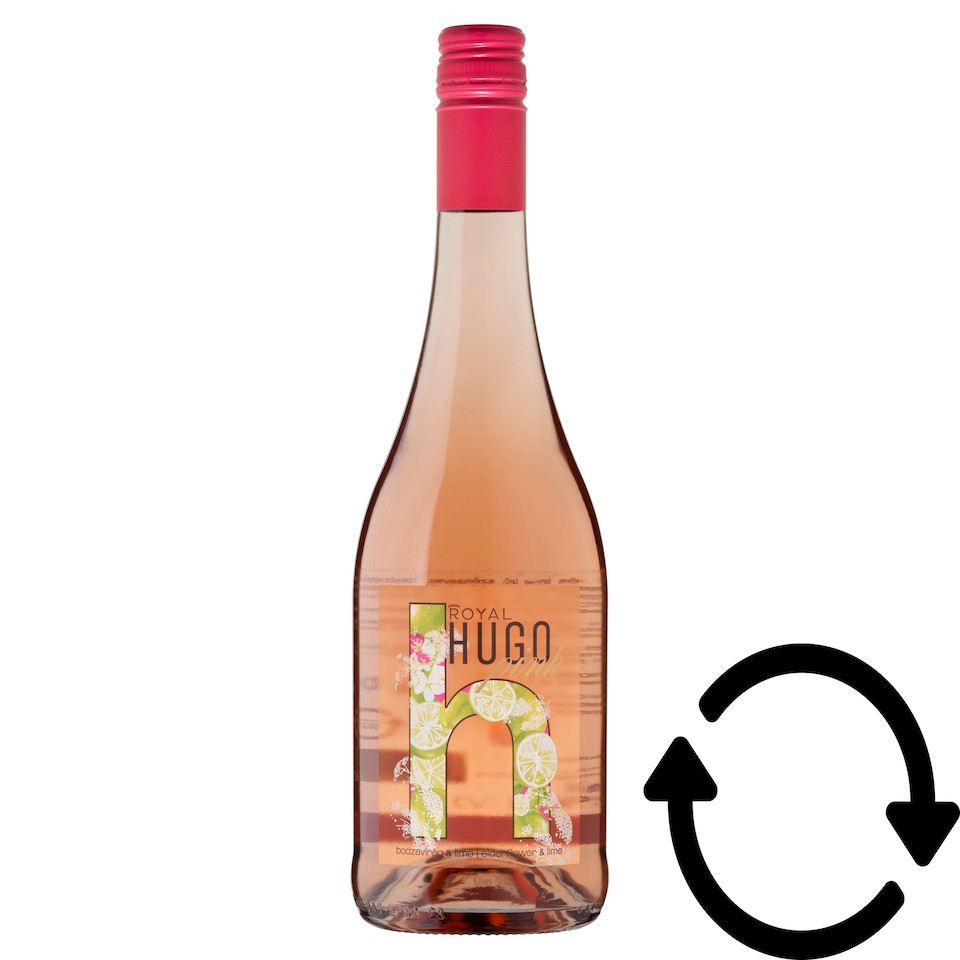 Royal Hugo Pink bodzavirág- és lime ízű, szénsavas, ízesített boralapú ital 7,3% 750 ml  1. kép