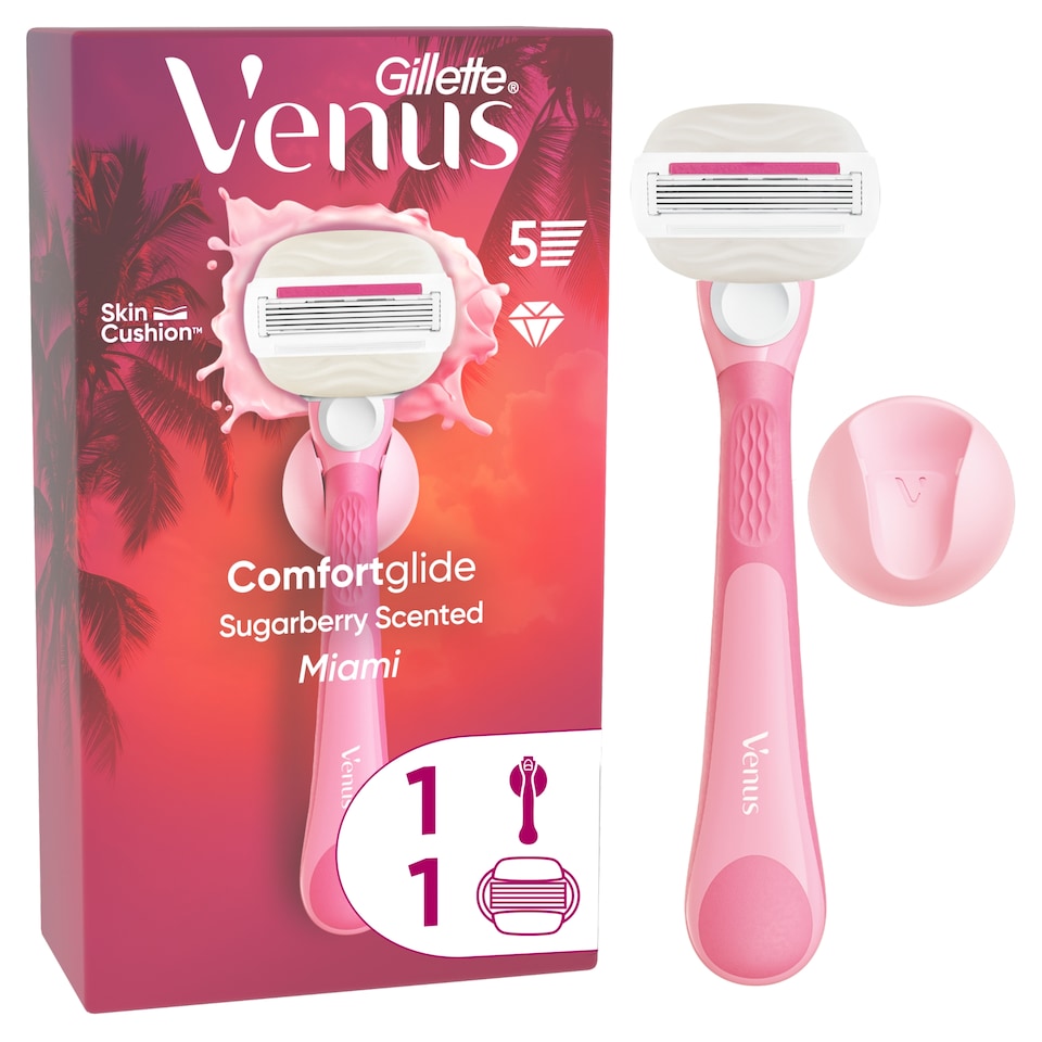 image 1 of Gillette Venus ComfortGlide Miami s vôňou Sugarberry holiaci strojček pre dámy náhradná hlavica