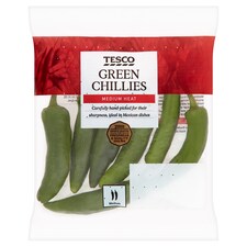 Tesco Green Chillies 65G