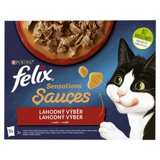 Felix Sensations Sauces kapsičky pre mačky hovädzie, jahňacie, morka, kačica v omáčke 12 x 85 g