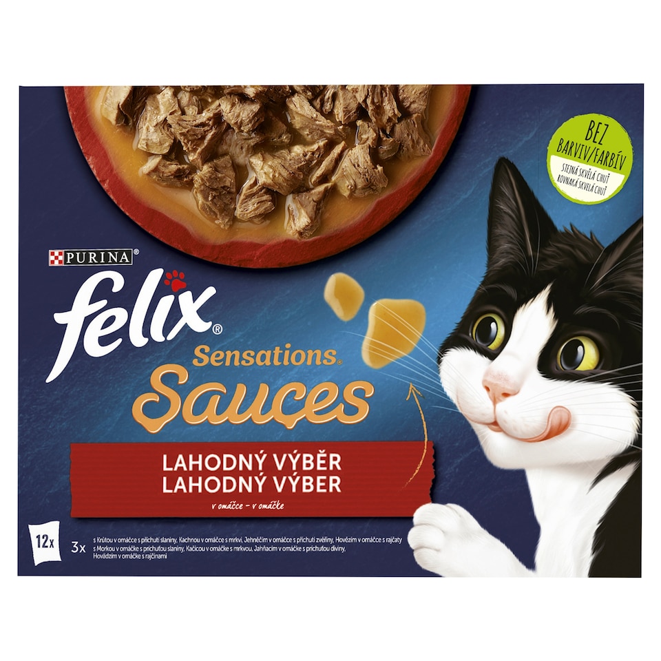 obrázok 1 z Felix Sensations Sauces kapsičky pre mačky hovädzie, jahňacie, morka, kačica v omáčke 12 x 85 g