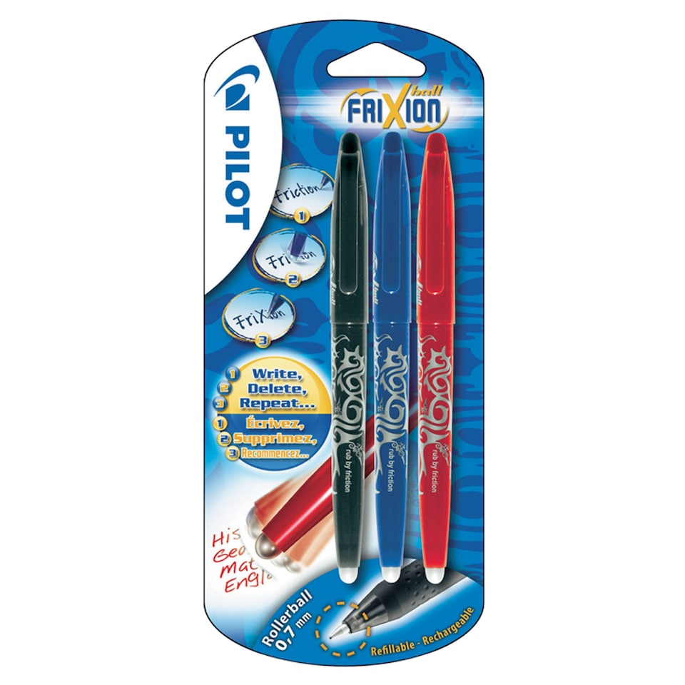Pilot Frixion Asstd 3 Pack
