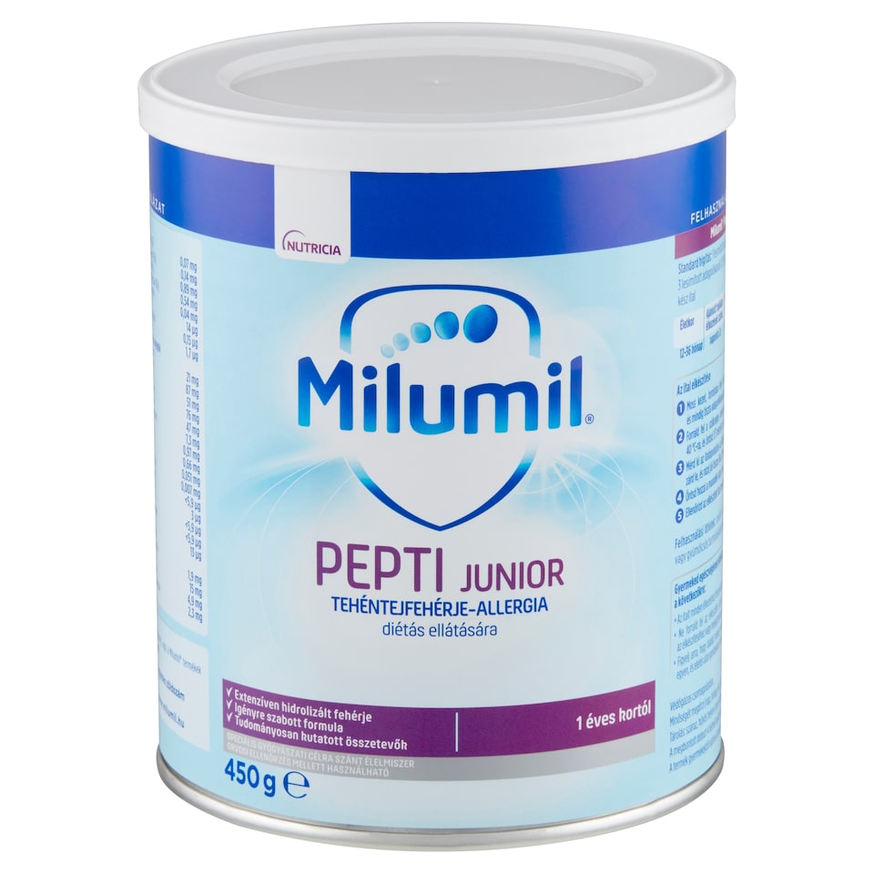 Milumil Pepti Junior speciális gyógyászati célra szánt élelmiszer 1 éves kortól 450 g  1. kép