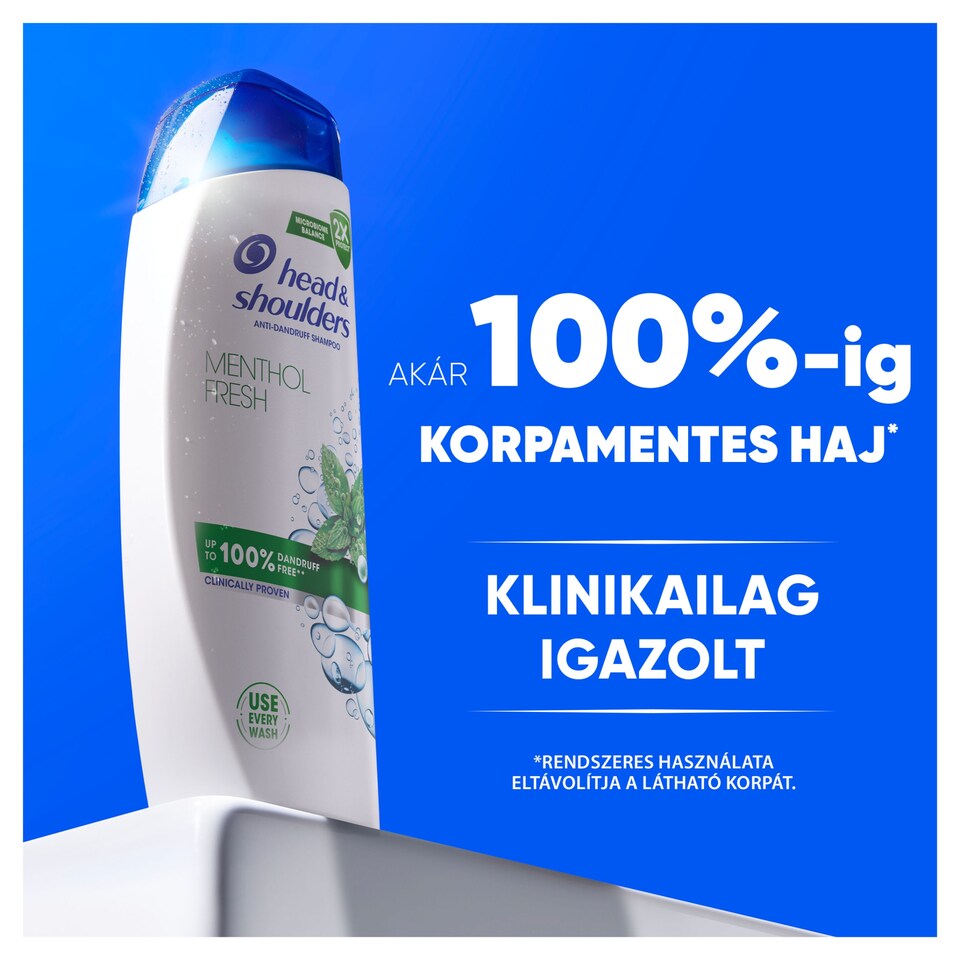 Head & Shoulders Menthol Fresh korpásodás elleni sampon 500ml napi használatra. Tiszta érzet  1. kép