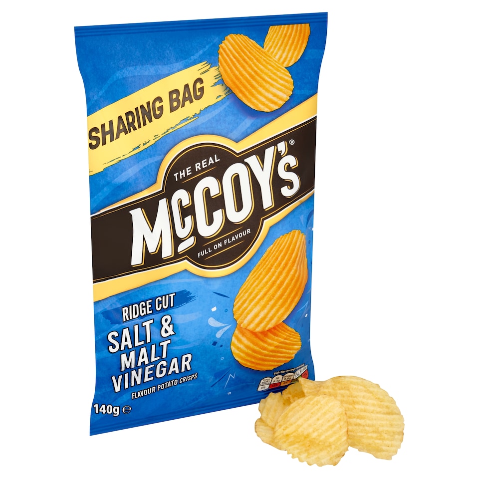 image 1 of McCoy's Salt & Malt Vinegar Sharing Crisps 140g