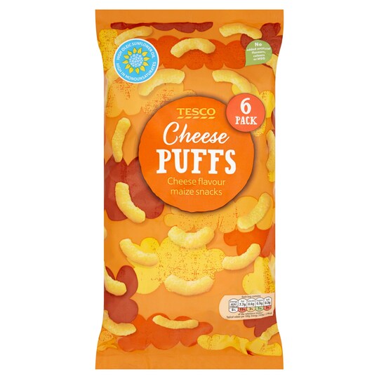 Tesco Cheese Puffs Snacks 6X20g Tesco Groceries