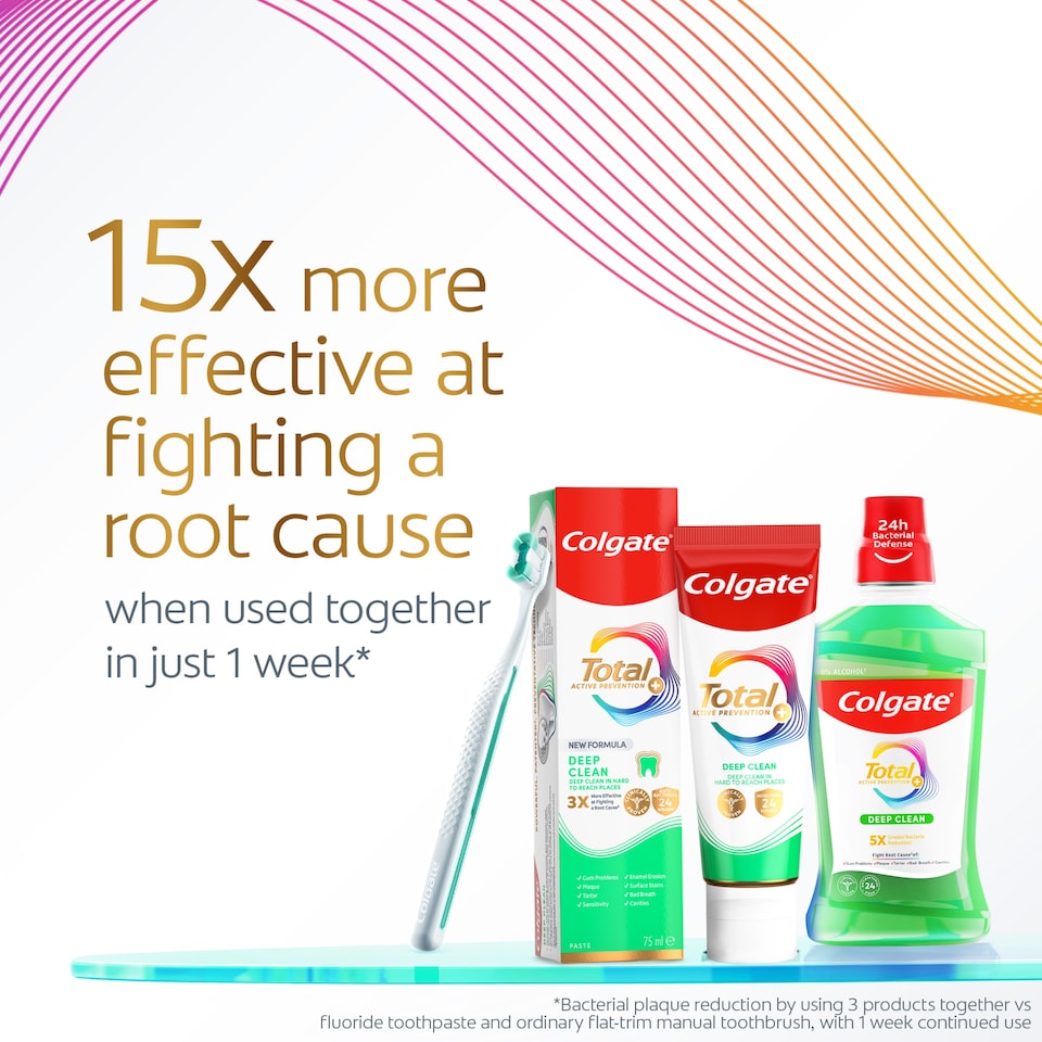 image 1 of Colgate Total Active Prevention+ Deep Clean Spearmint Mouthwash 500ml