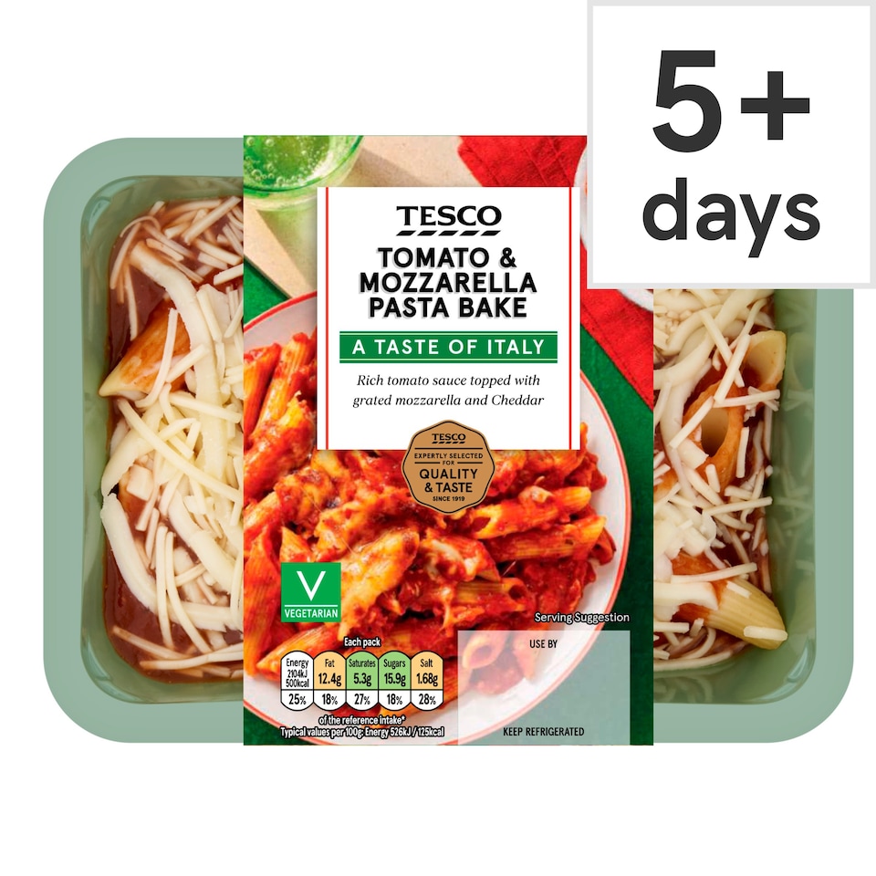 Tesco Tomato & Mozzarella Pasta Bake 400G Tesco Groceries