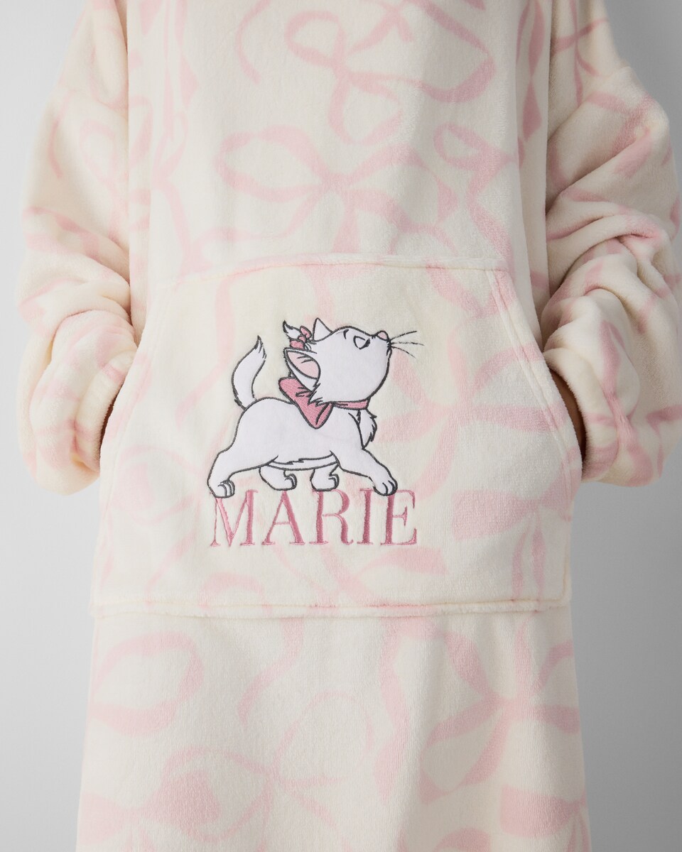 image 1 of Disney Aristocats Fleece Pyjama Hoodie in Multi White