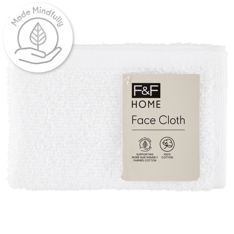 F&F Home Basics White Face Cloth 30 cm x 30 cm