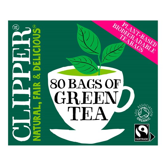 Clipper Organic Fair Trade Pure Green Tea 80S 160G Tesco Groceries