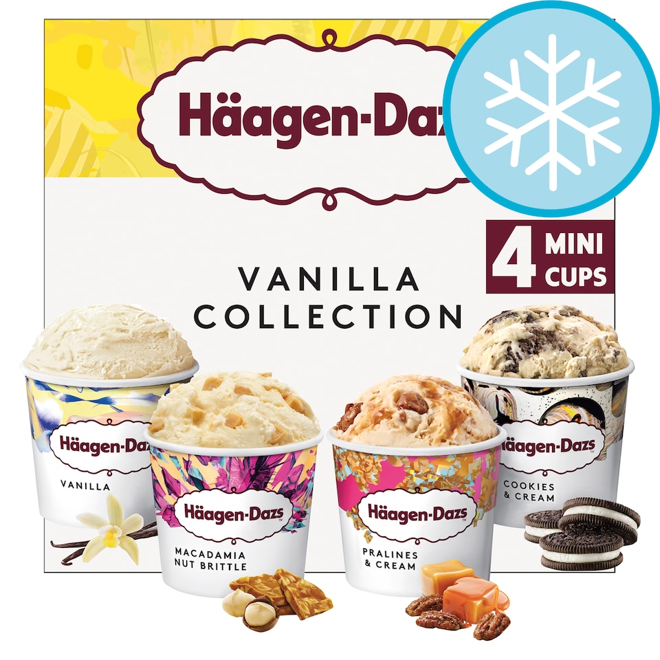 image 1 of Haagen-Dazs Vanilla Ice Cream Collection Mini Cups 4X95ml