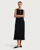 image 1 of F&F Button Front Pleated Sleeveless Midi Dress in Black